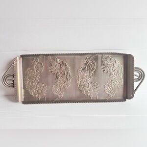 Vintage Hammercraft Canada Aluminum Floral Serving Tray 25 Inch